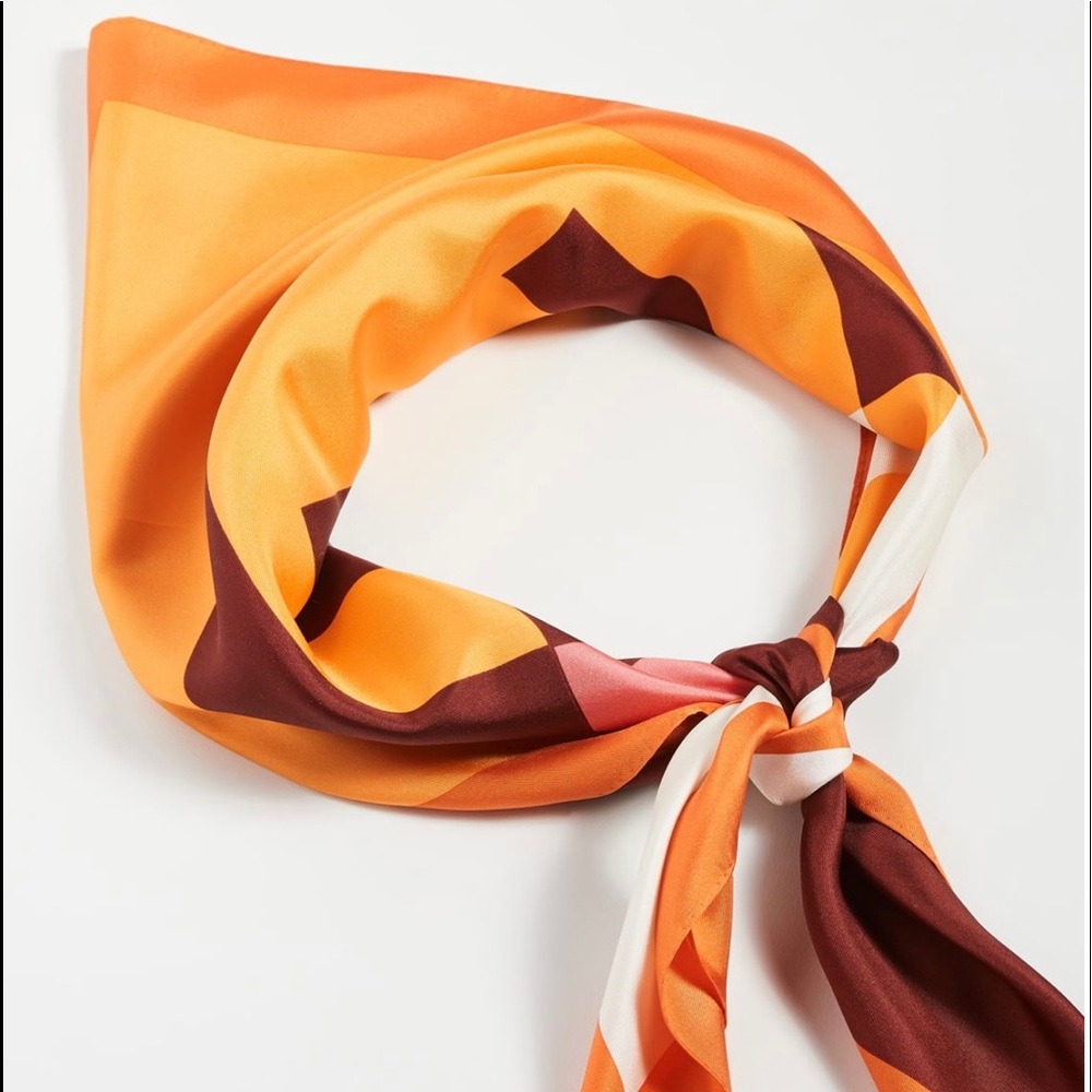 Tory Burch - COLOR-BLOCK SILK SQUARE SCARF